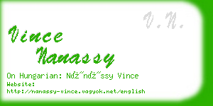 vince nanassy business card